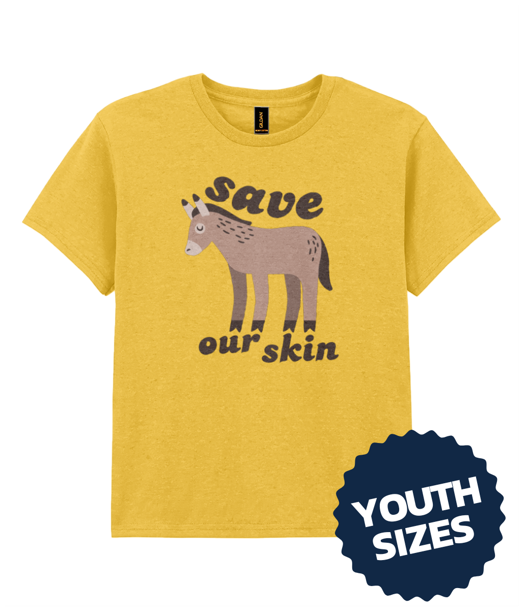IAPWA Donkey 'Save our Skin' Youth Charity Cotton T-shirt