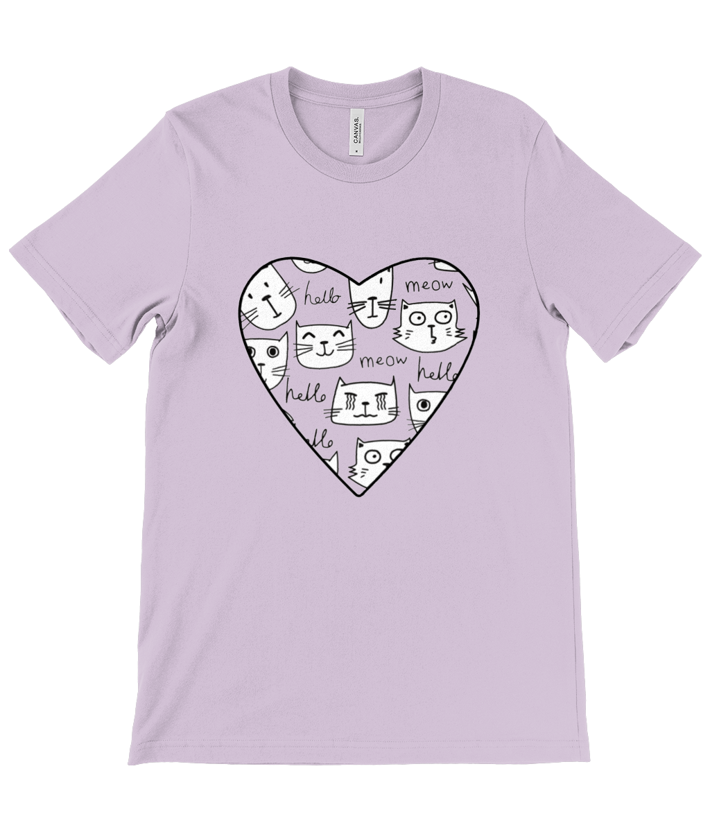 I Heart Cats Unisex T-Shirt – 100% Cotton