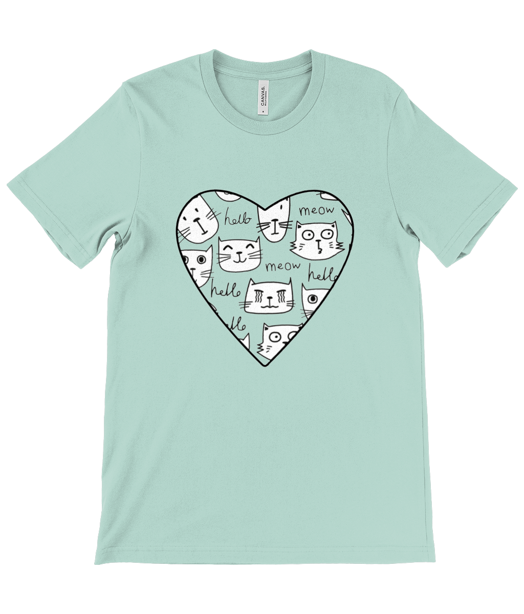 I Heart Cats Unisex T-Shirt – 100% Cotton