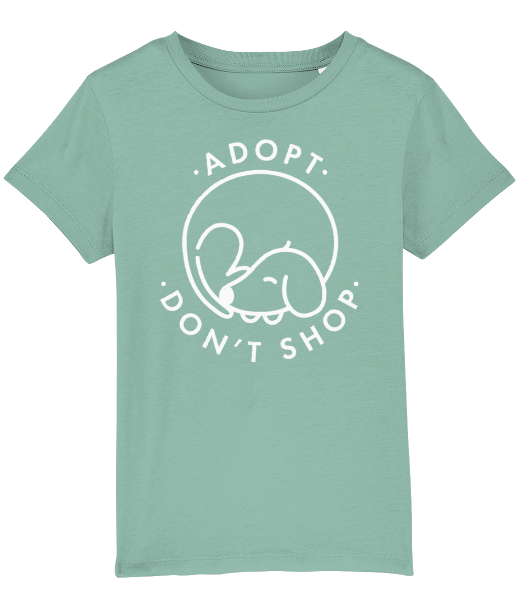 'Adopt Don't Shop' Kids Unisex T-Shirt (White logo)