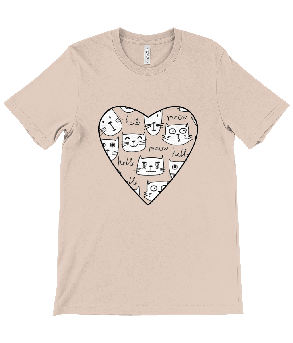 I Heart Cats Unisex T-Shirt – 100% Cotton