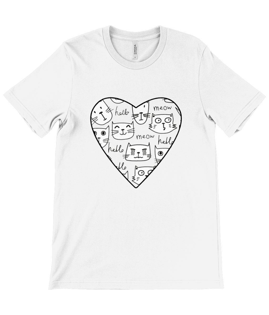 I Heart Cats Unisex T-Shirt – 100% Cotton