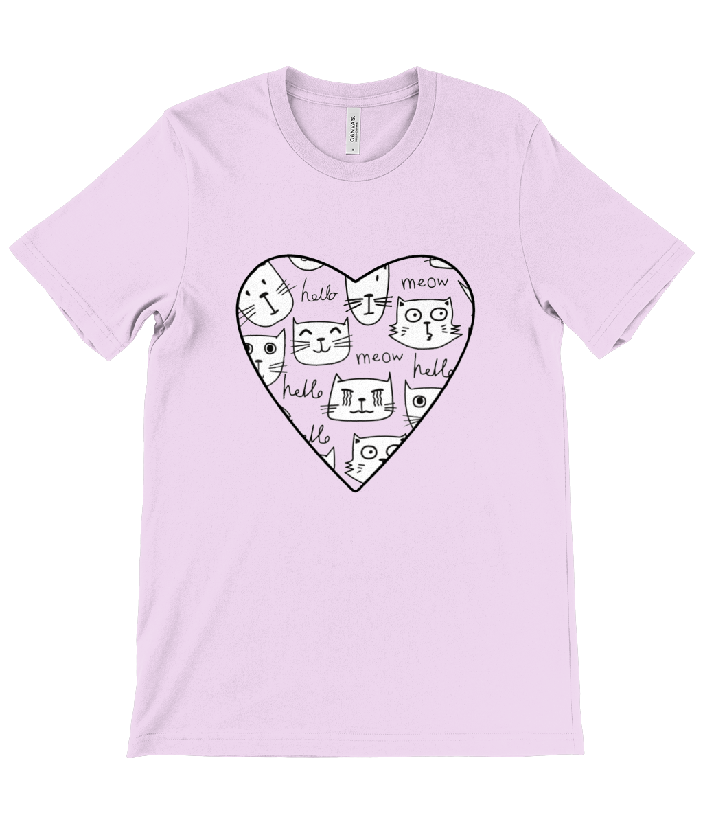 I Heart Cats Unisex T-Shirt – 100% Cotton