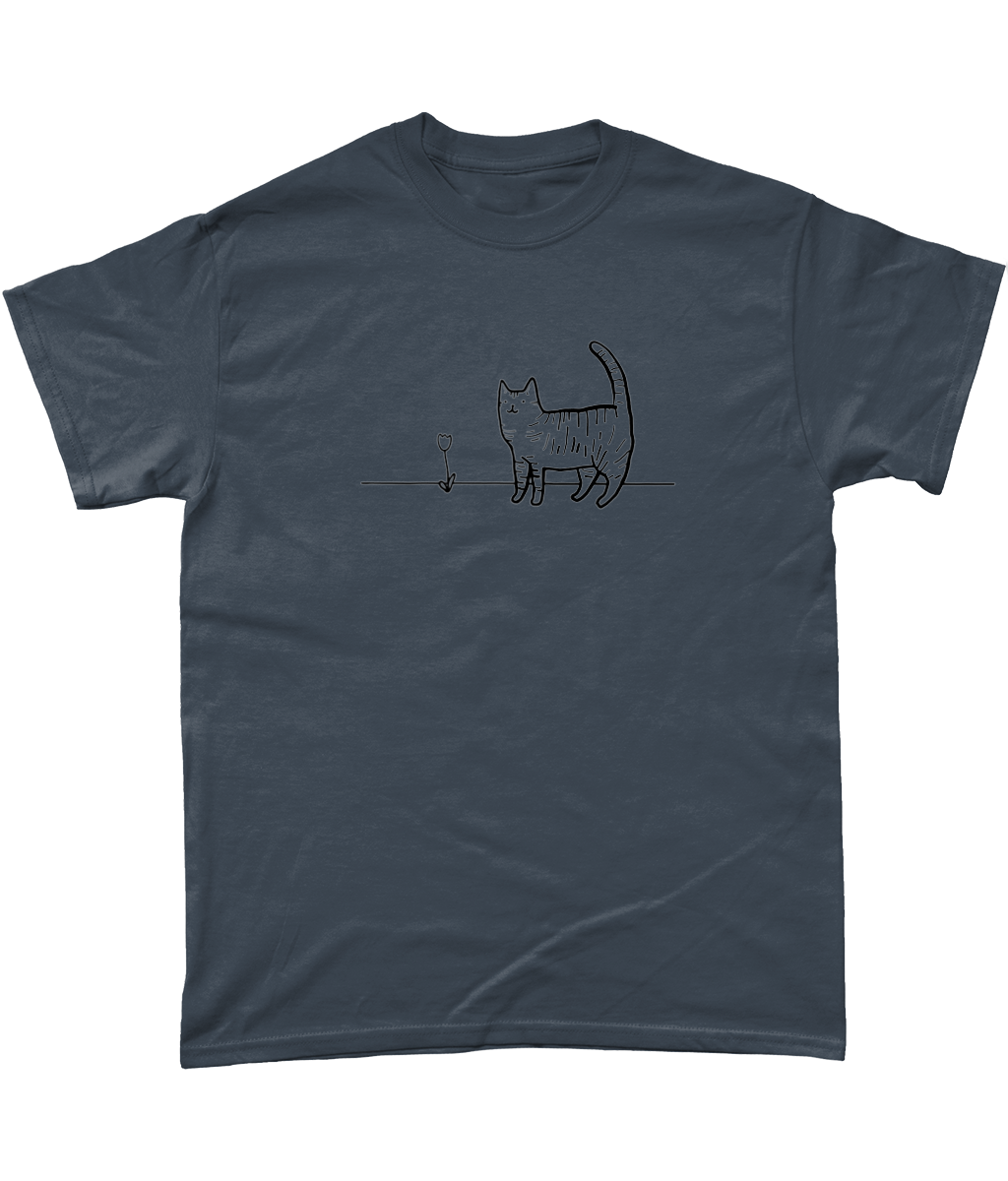 "A Cat's Simple Pleasure" T-Shirt by Lavender Cats | Eco-friendly and 100% Cotton