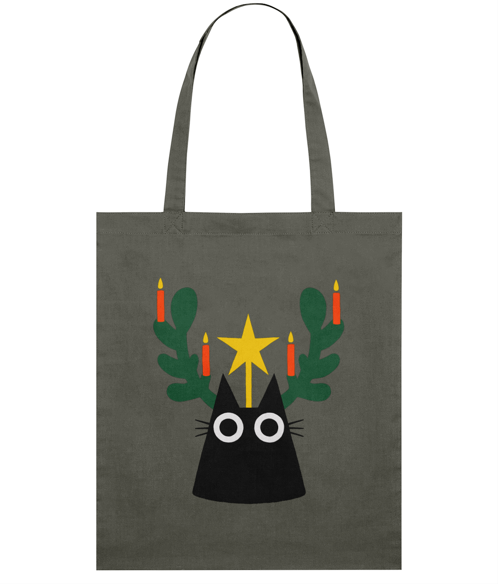 "Yule Cat" Tote Bag by Merle Goll | Christmas Edition | Eco-Friendly & Organic Cotton