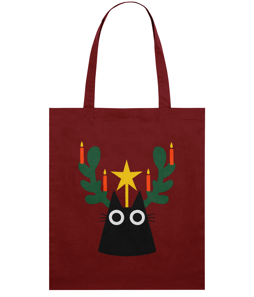 "Yule Cat" Tote Bag by Merle Goll | Christmas Edition | Eco-Friendly & Organic Cotton