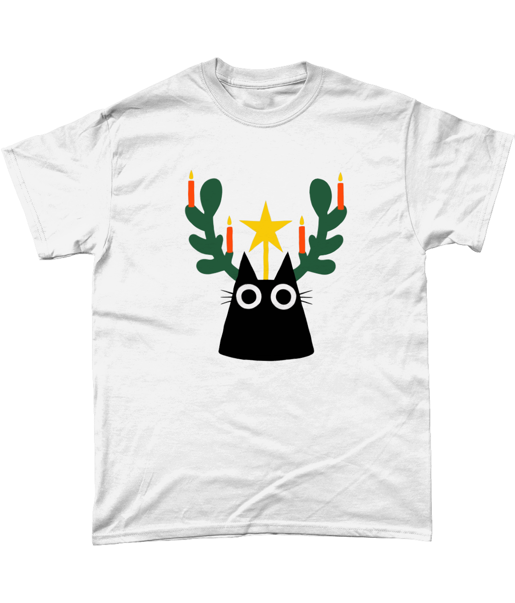 "Yule Cat" T-shirt by Merle Goll | Christmas Edition | 100% Cotton & Eco-Friendly