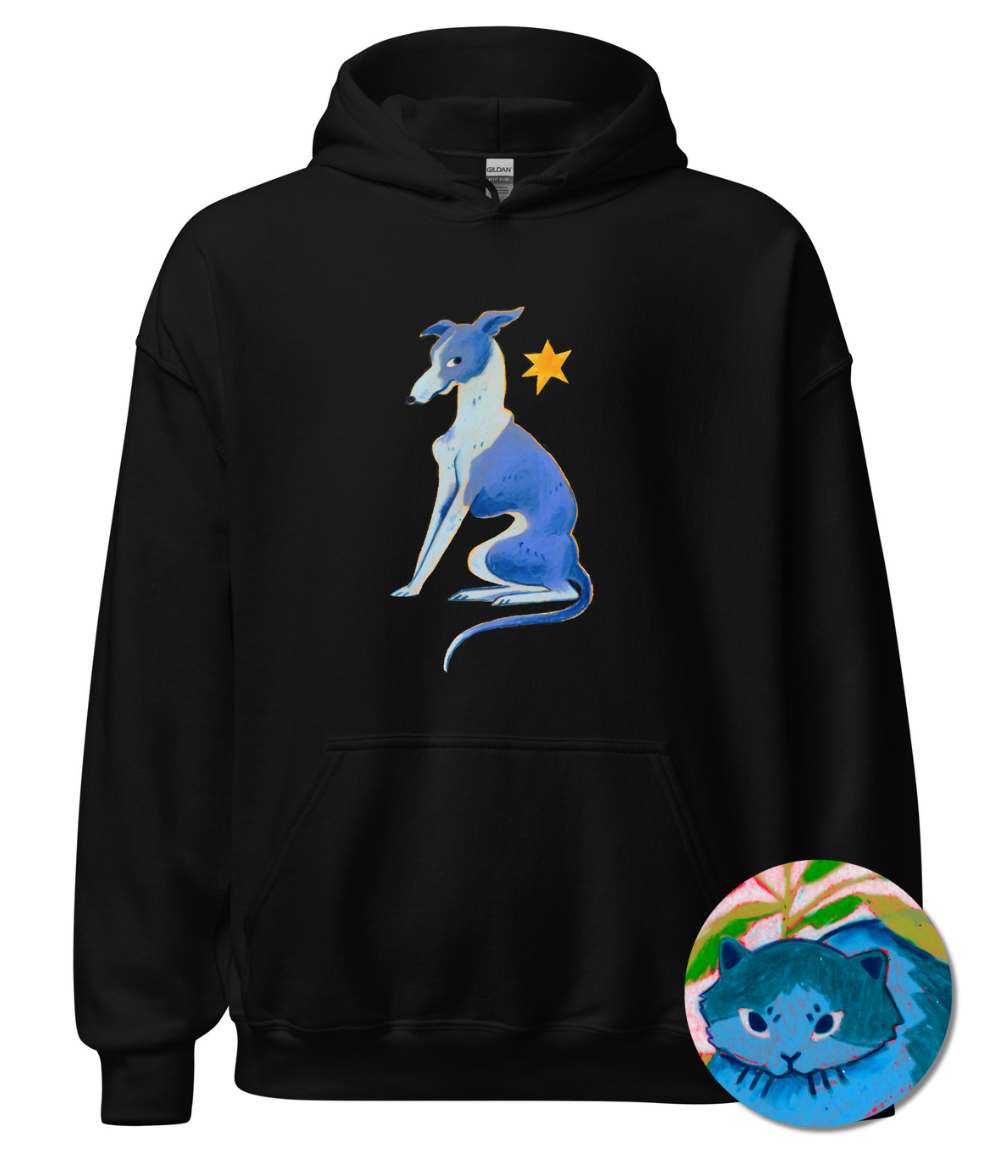 “Italian Greyhound” Hoodie by Phoebe Dee | Charity Hoodie for animal lovers