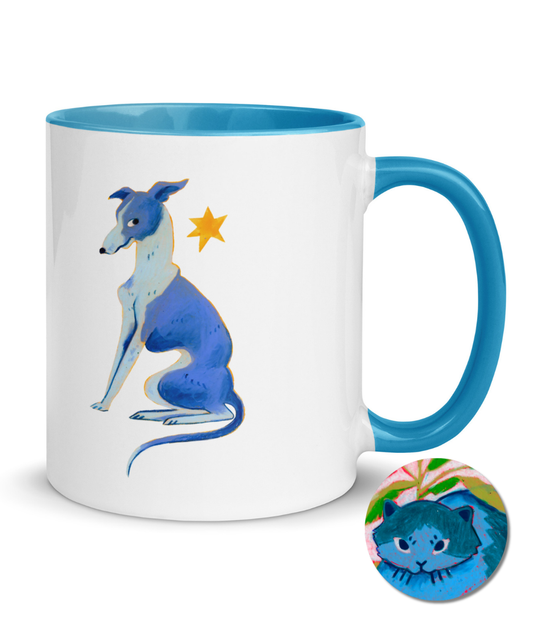 “Italian Greyhound” dog mug by Phoebe Dee | Charity mug for animal lovers