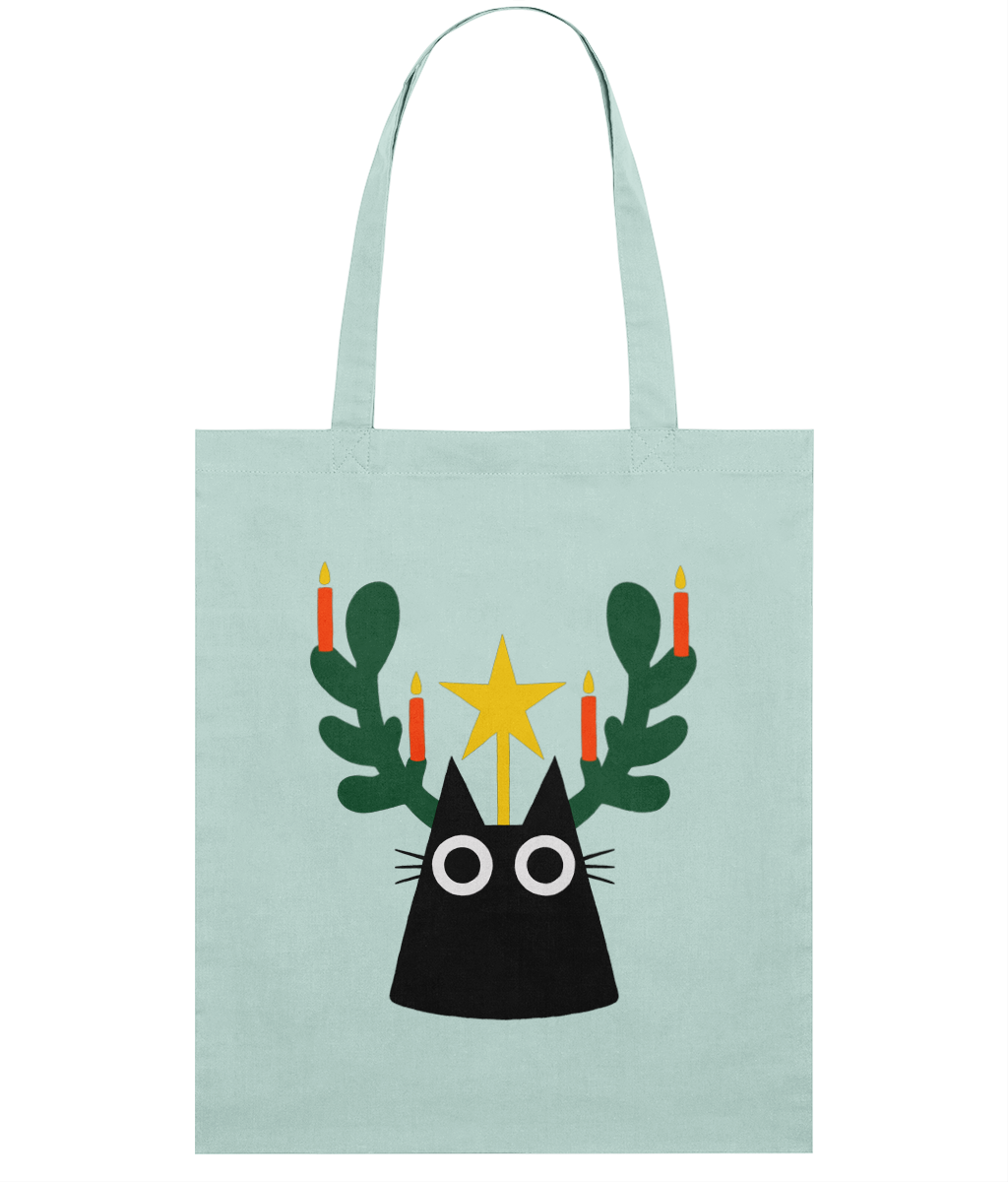 "Yule Cat" Tote Bag by Merle Goll | Christmas Edition | Eco-Friendly & Organic Cotton