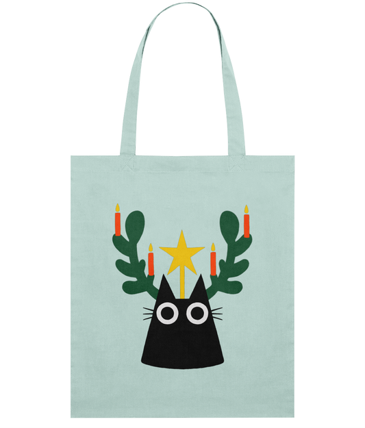 "Yule Cat" Tote Bag by Merle Goll | Christmas Edition | Eco-Friendly & Organic Cotton