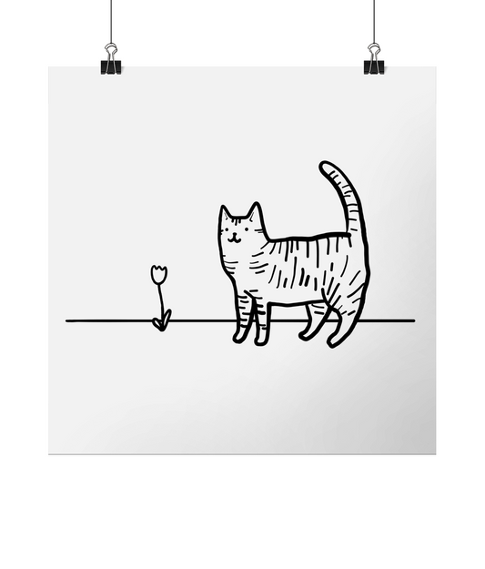 "A Cat's Simple Pleasure" Print by Lavender Cats | Square 8x8"