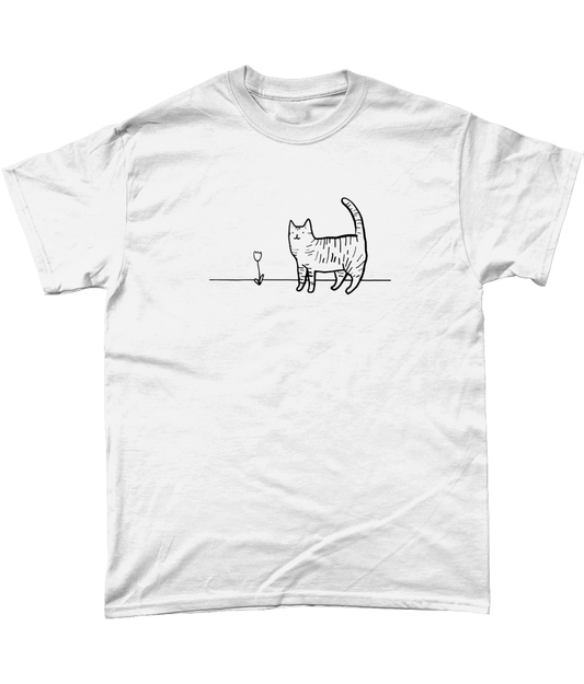 "A Cat's Simple Pleasure" T-Shirt by Lavender Cats | Eco-friendly and 100% Cotton