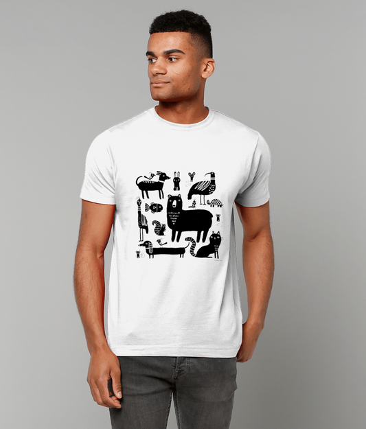 "Contrast Animals" T-shirt by Terry Runyan | 100% Cotton & Eco-Friendly