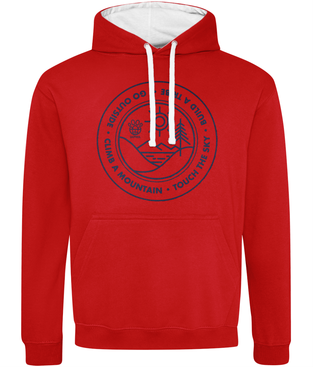 Climb That Mountain Unisex Hoodie - Red, White & Grey | Christmas Edition for Dog Lovers | Supports Animal Welfare