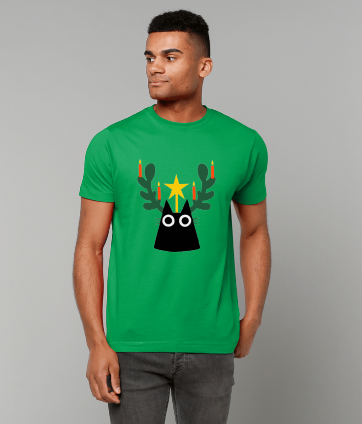 "Yule Cat" T-shirt by Merle Goll | Christmas Edition | 100% Cotton & Eco-Friendly