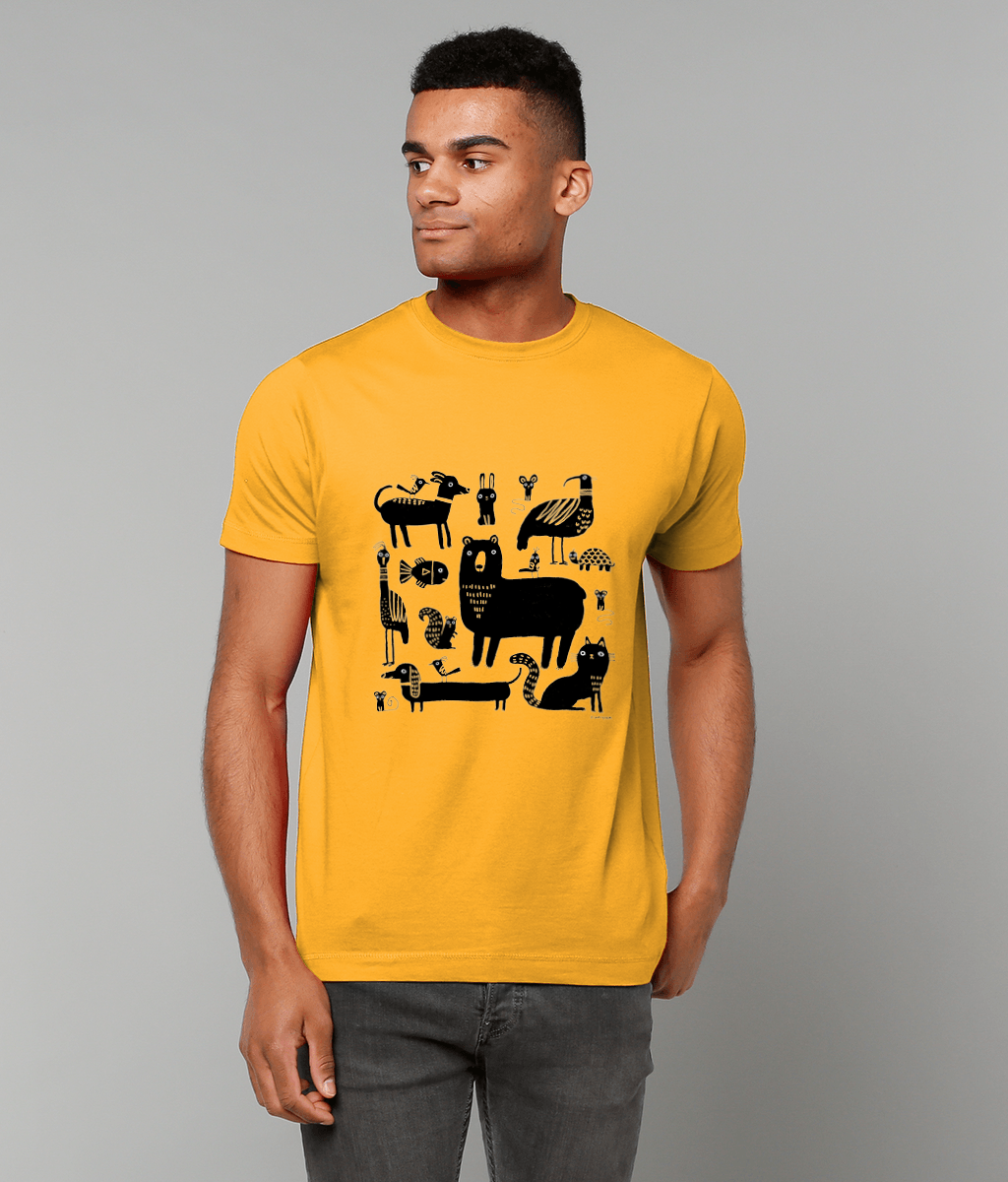 "Contrast Animals" T-shirt by Terry Runyan | 100% Cotton & Eco-Friendly