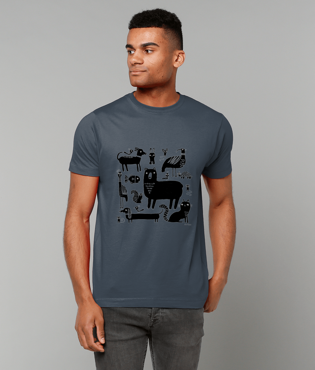 "Contrast Animals" T-shirt by Terry Runyan | 100% Cotton & Eco-Friendly