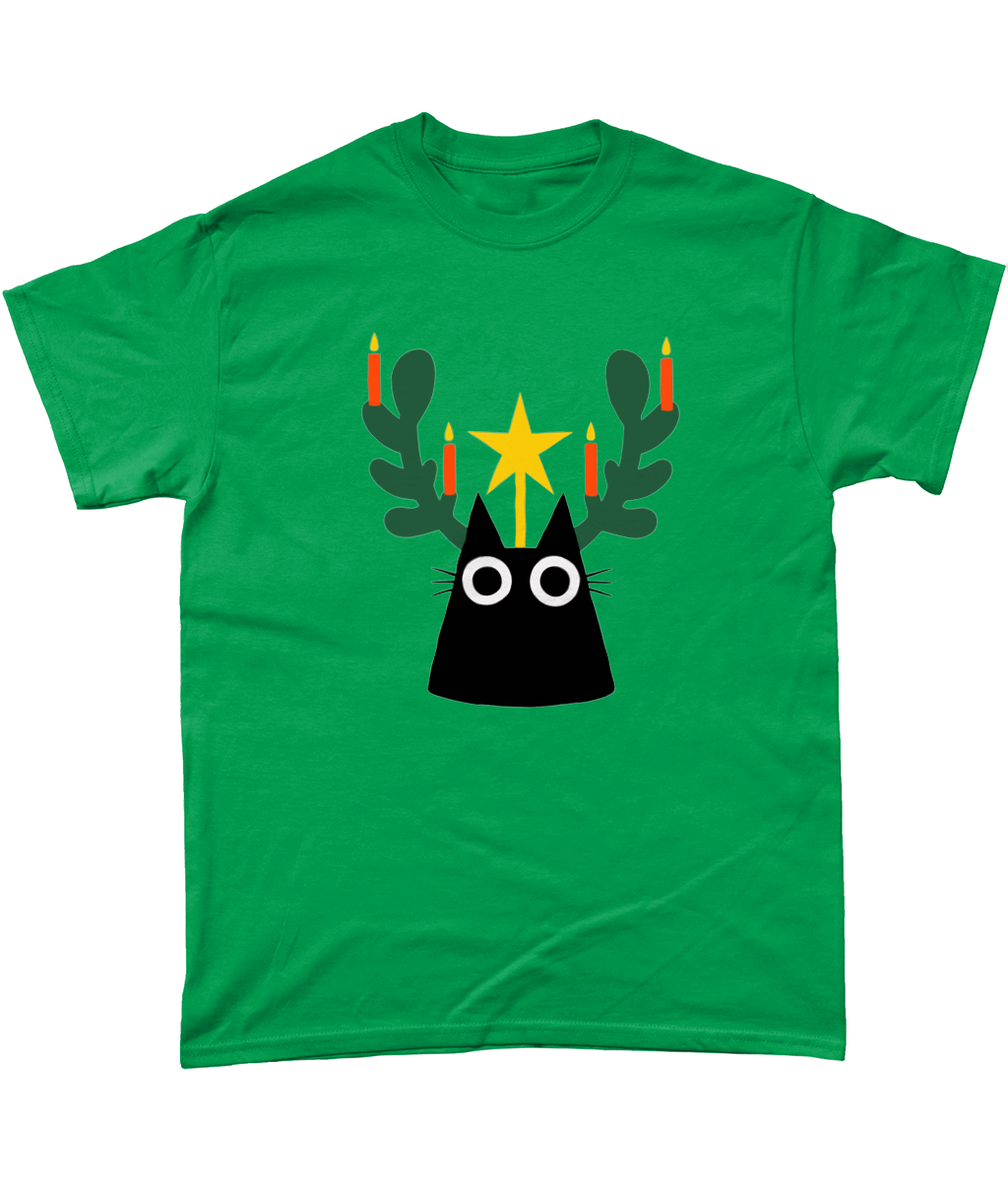 "Yule Cat" T-shirt by Merle Goll | Christmas Edition | 100% Cotton & Eco-Friendly