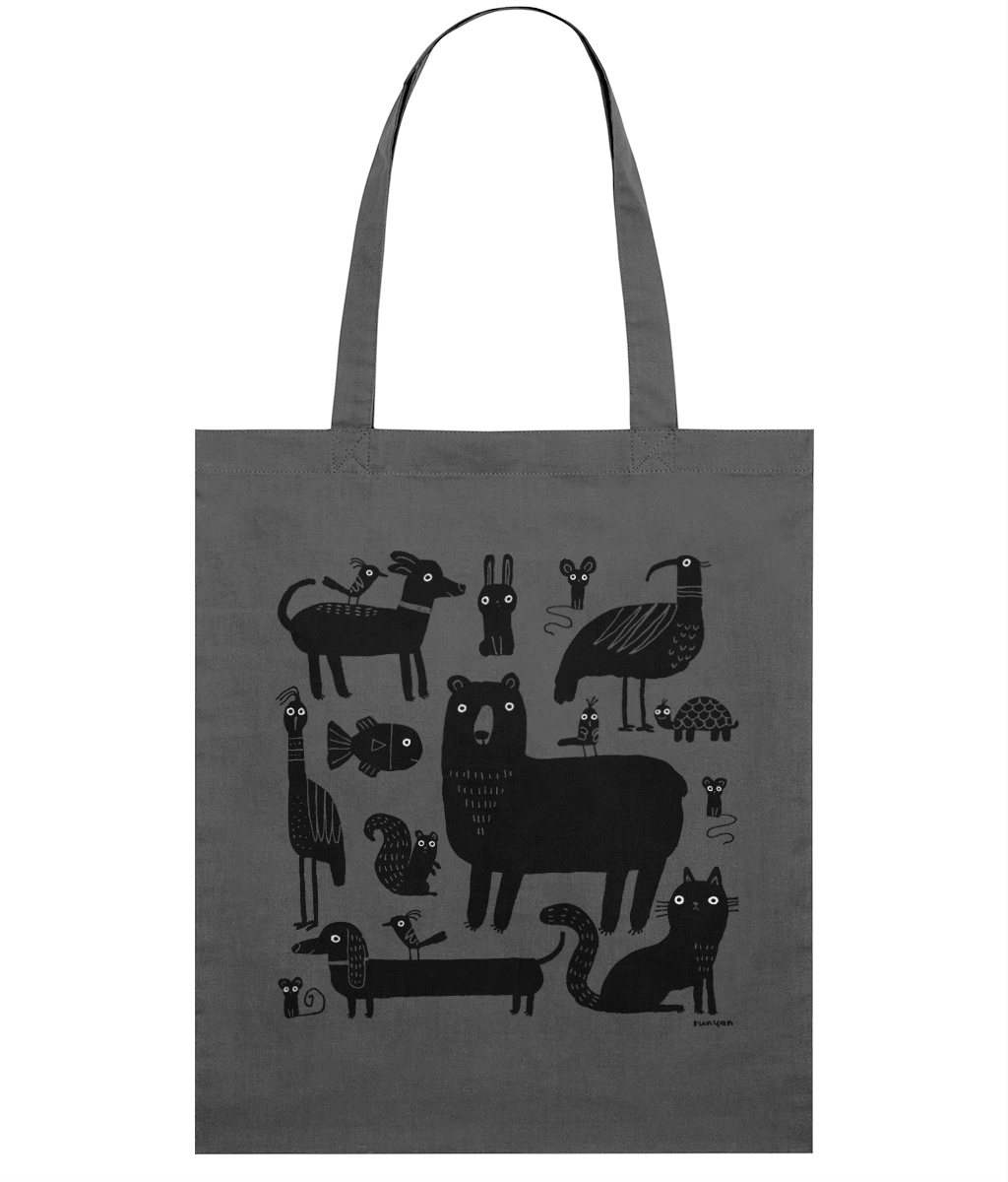 "Contrast Animals" Tote Bag by Terry Runyan | Organic Cotton & Eco-Friendly