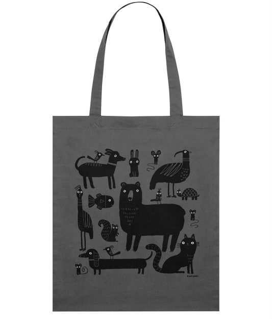 "Contrast Animals" Tote Bag by Terry Runyan | Organic Cotton & Eco-Friendly