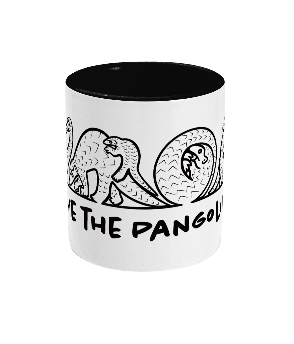 “Save the Pangolins” by STM STUDIO - charity design - Two-Toned Mug | Support Pangolin Conservation