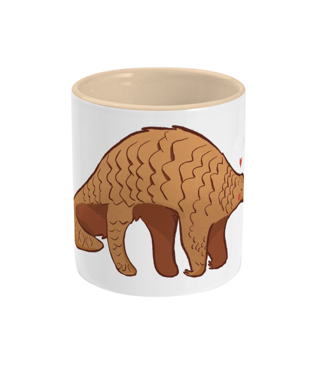 “Loving pangolin” by Shooley Art - charity design - Two-Toned Mug | Support Pangolin Conservation