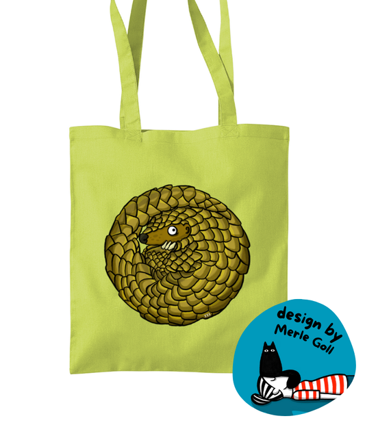 “Help! - Pangolin” by Merle Goll - without slogan - Cotton tote bag | Support Pangolin Conservation