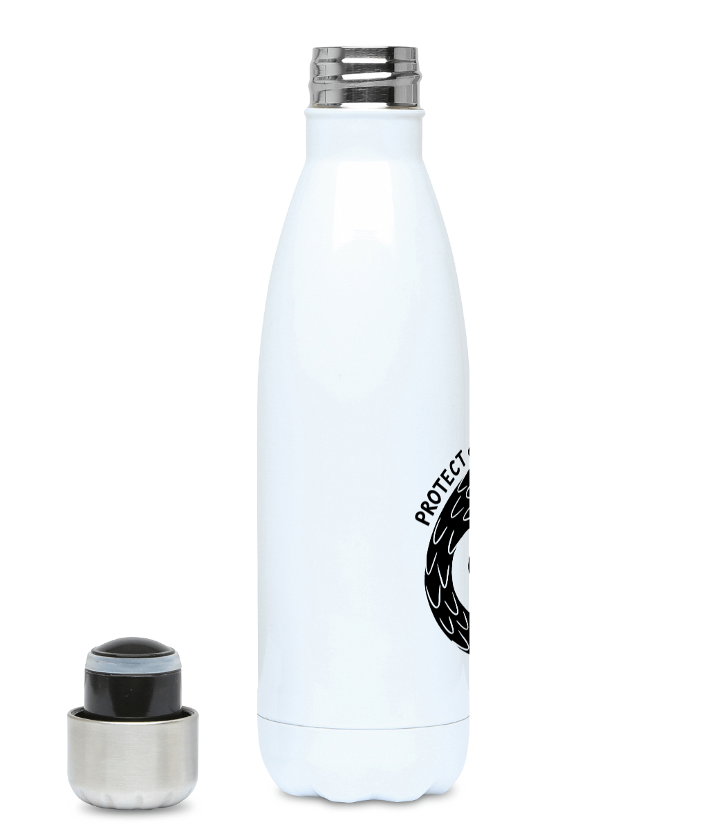 “Protect our pangolins” by Nat Ellis - charity design - Stainless steel water bottle | Support Pangolin Conservation