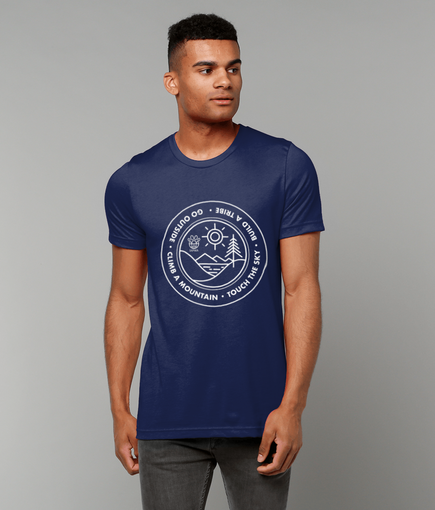 Climb That Mountain Unisex Navy T-Shirt - Adventure & Mountain High | Eco-Friendly