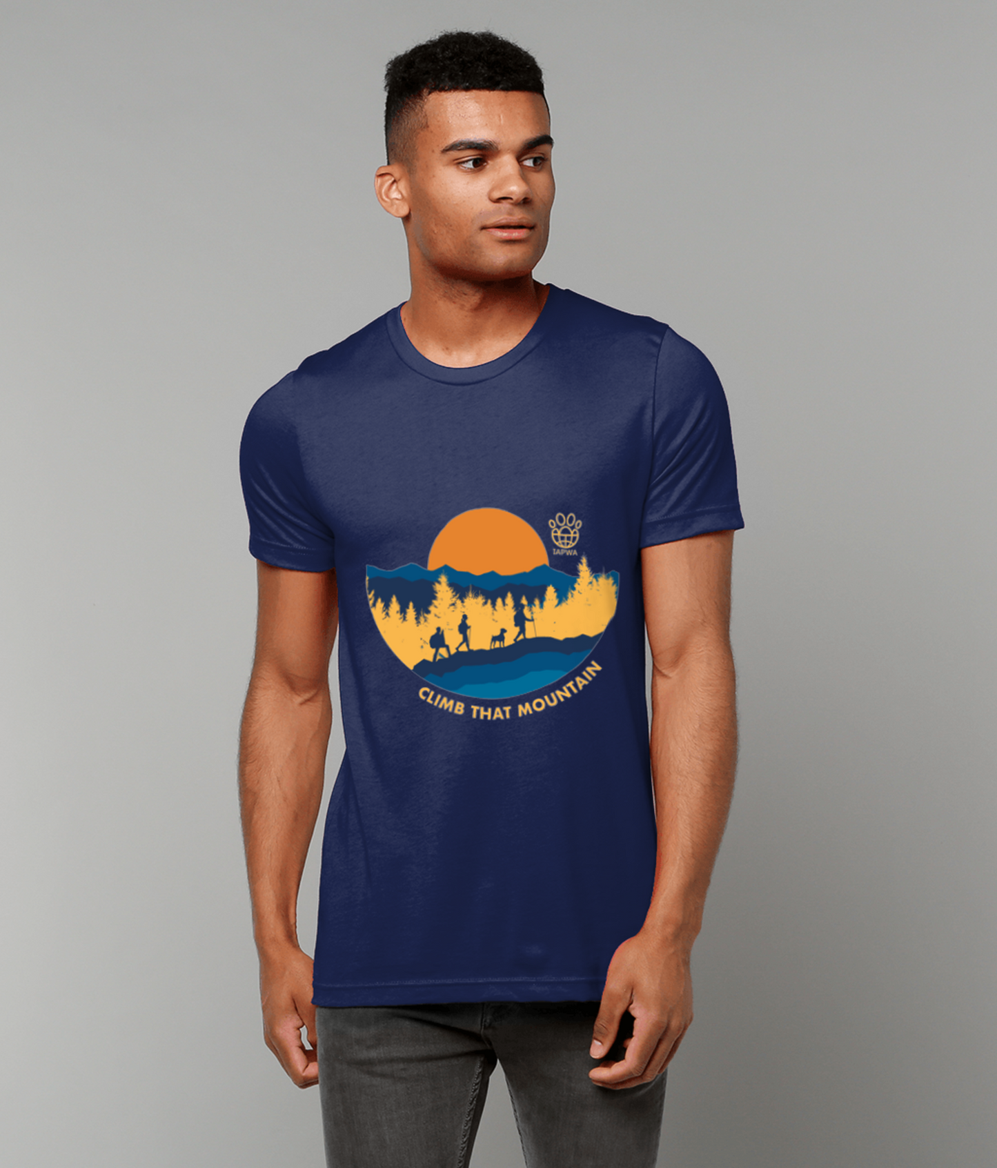 Climb That Mountain Unisex Navy T-Shirt | Nature's Calling & Adventure | Eco-Friendly