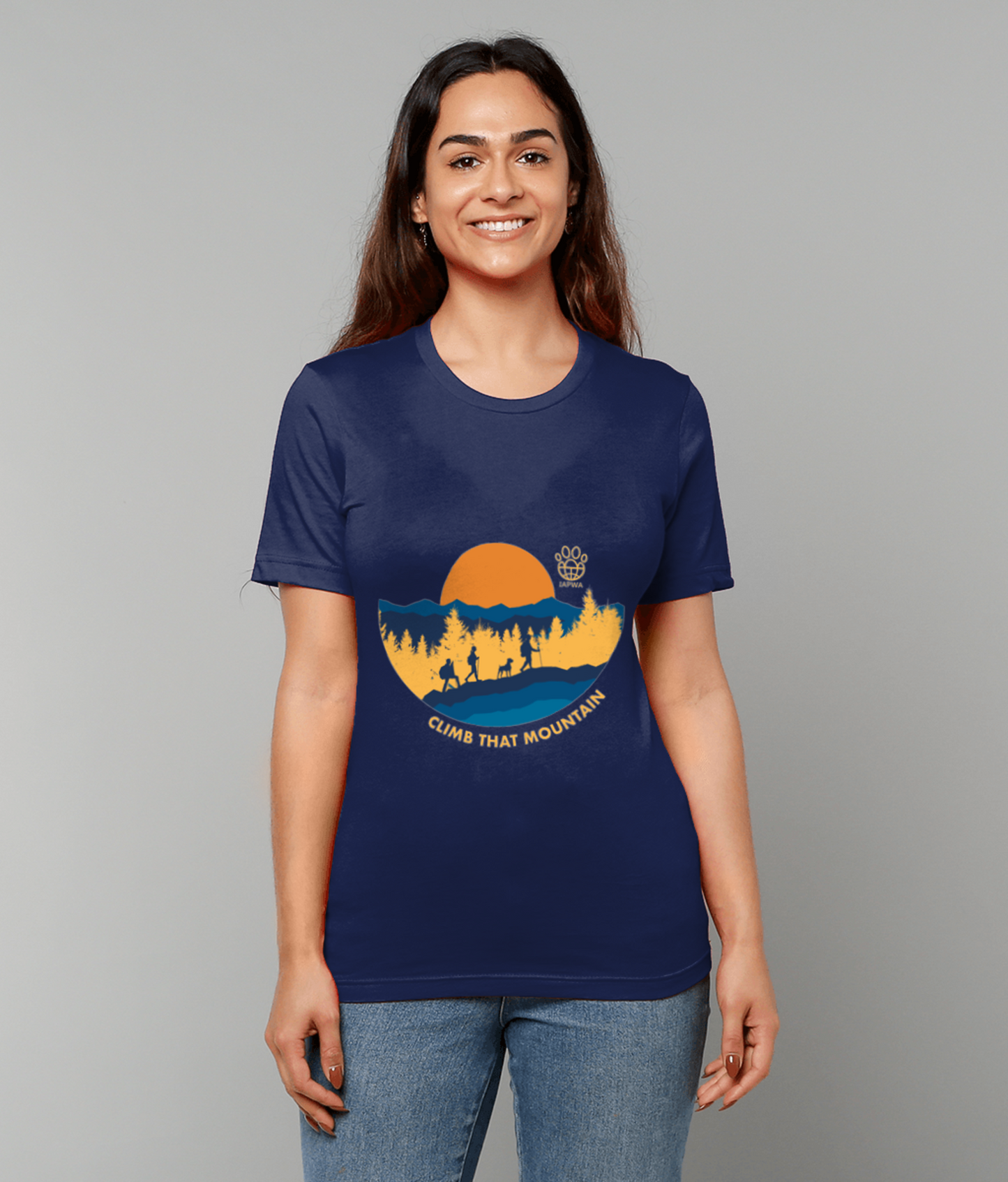 Climb That Mountain Unisex Navy T-Shirt | Nature's Calling & Adventure | Eco-Friendly