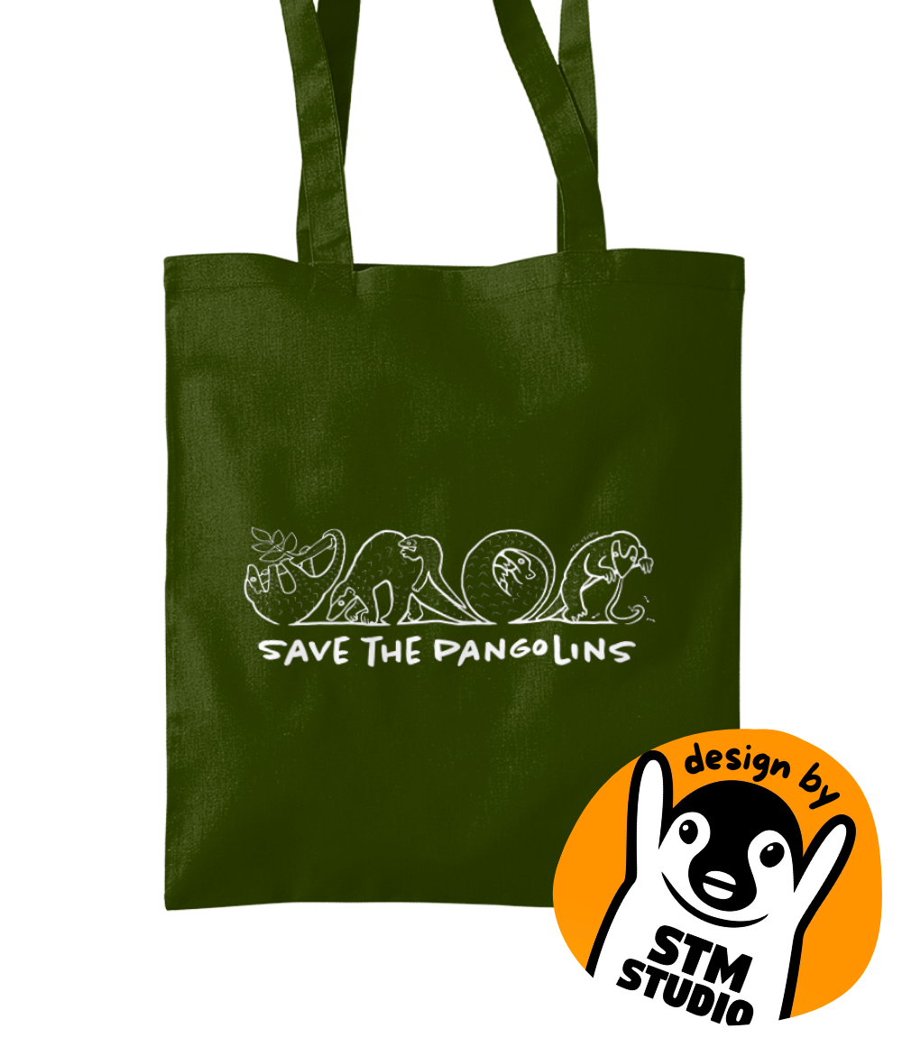 “Save the Pangolins” by STM STUDIO - charity design - Cotton tote bag | Support Pangolin Conservation