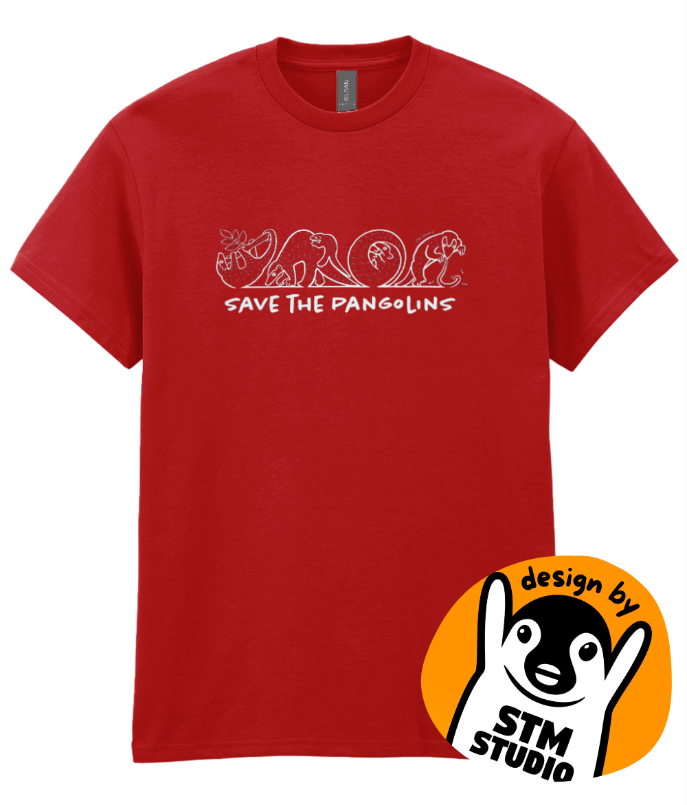 “Save the Pangolins” by STM STUDIO charity design - T-shirt in 100% cotton | Support Pangolin Conservation