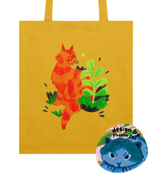 "Orange Cat" Tote Bag by Phoebe Dee | Eco-Friendly Organic Cotton