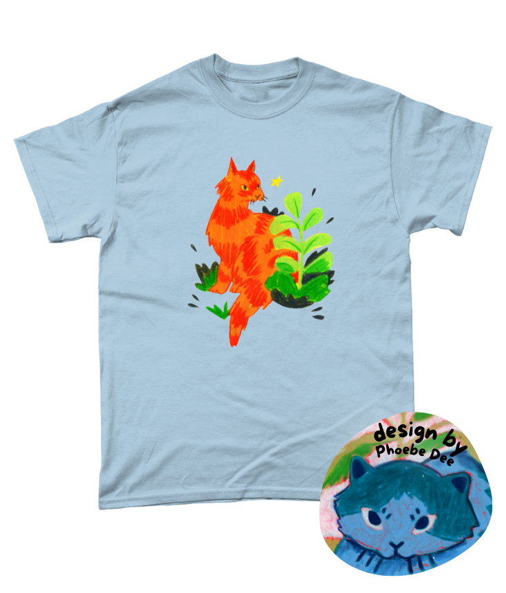 "Orange Cat" T-Shirt by Phoebe Dee | 100% Cotton & eco-friendly