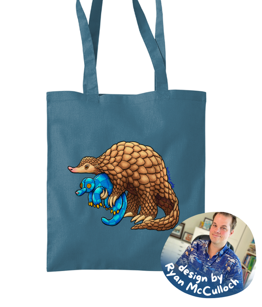 “Hold Onto Hope” by Ryan McCulloch - charity design - Cotton tote bag | Support Pangolin Conservation