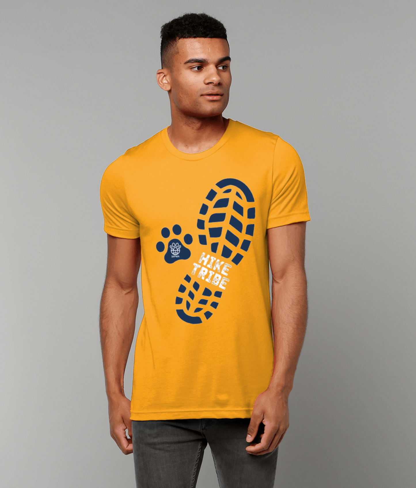 Hike Tribe Unisex Gold T-Shirt - Dog Lovers & Outdoor Adventures | Eco-Friendly