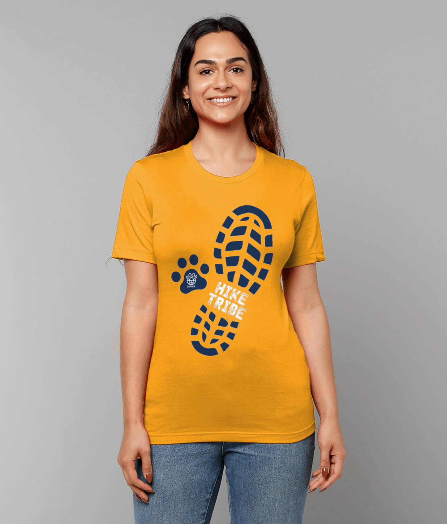 Hike Tribe Unisex Gold T-Shirt - Dog Lovers & Outdoor Adventures | Eco-Friendly