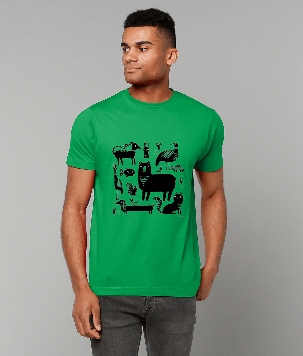 "Contrast Animals" T-shirt by Terry Runyan | 100% Cotton & Eco-Friendly