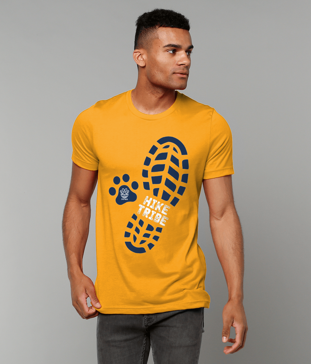 Hike Tribe Unisex Gold T-Shirt - Dog Lovers & Outdoor Adventures | Eco-Friendly