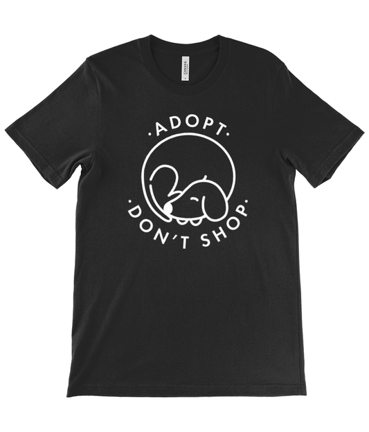 'Adopt Don't Shop' Unisex T-Shirt (white logo)