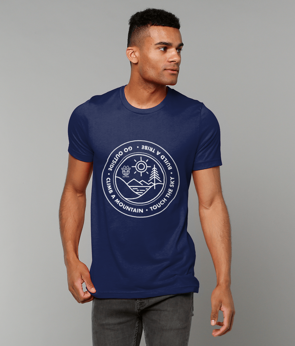 Climb That Mountain Unisex Navy T-Shirt - Adventure & Mountain High | Eco-Friendly