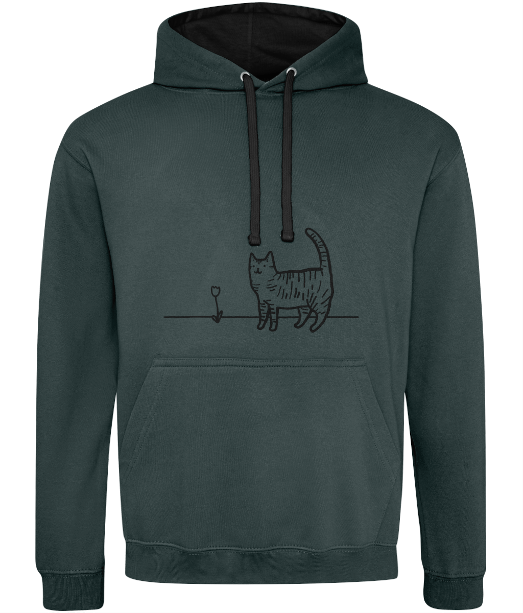 "A Cat's Simple Pleasure" Hoodie by Lavender Cats | Cosy & Eco-friendly