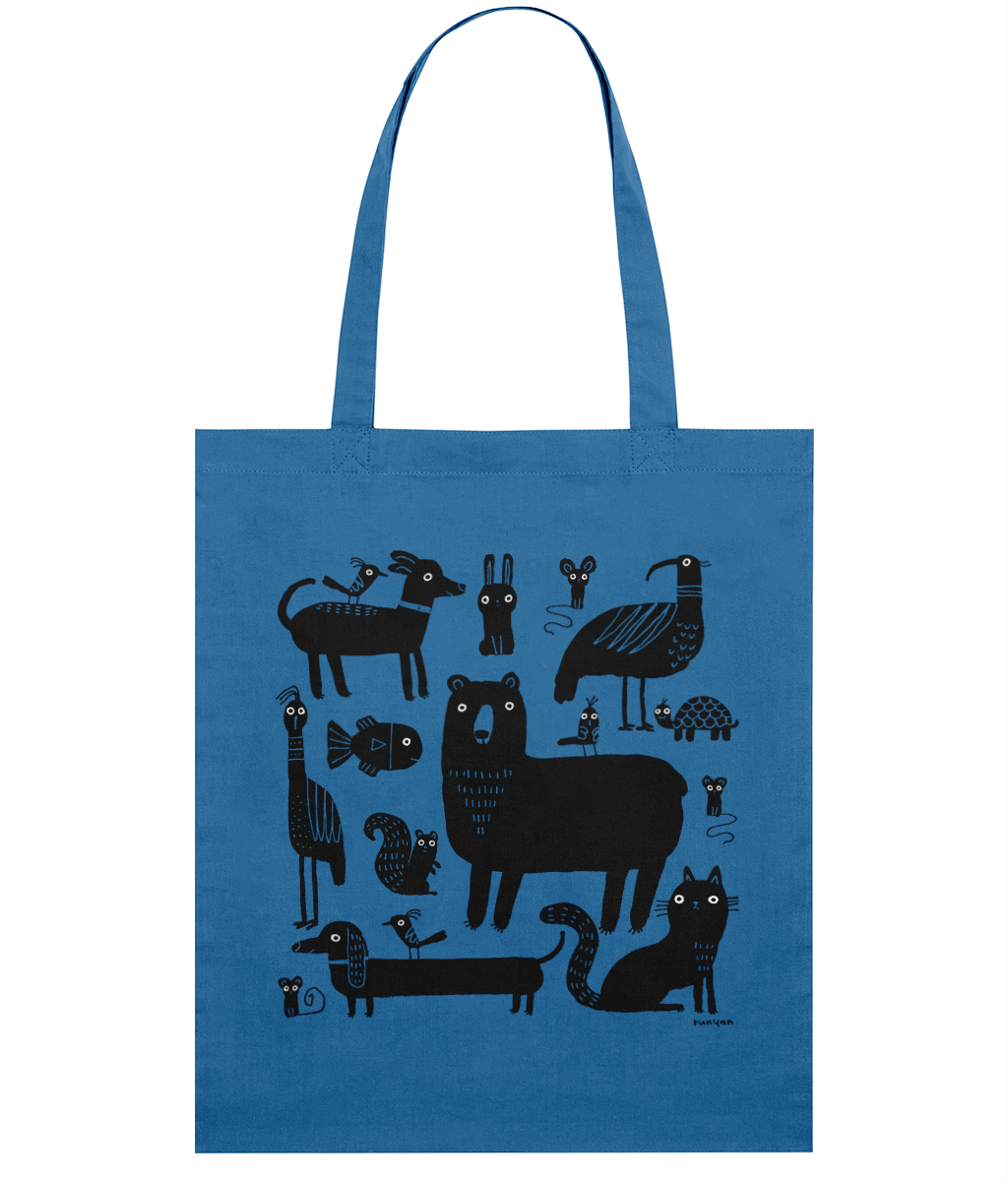 "Contrast Animals" Tote Bag by Terry Runyan | Organic Cotton & Eco-Friendly