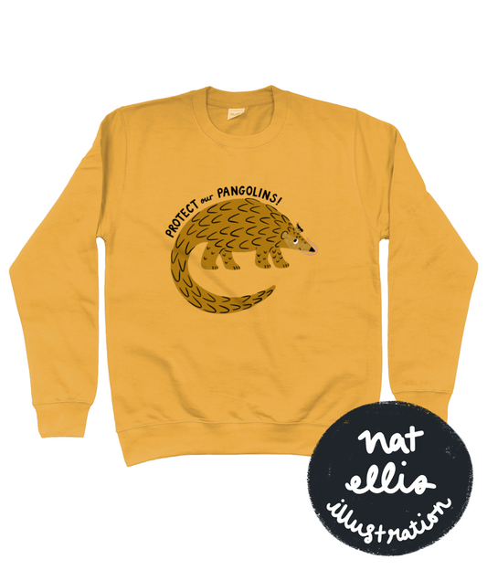 “Protect our pangolins” by Nat Ellis - Charity sweatshirt | Support Pangolin Conservation