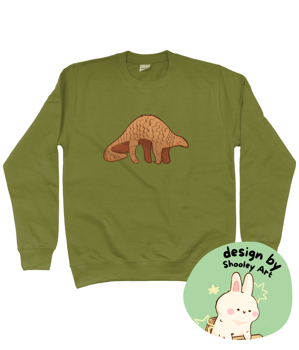 “Loving pangolin” by Shooley Art - Charity design - Sweatshirt | Support Pangolin Conservation