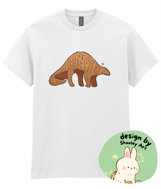 “Loving pangolin” by Shooley Art - charity design - T-shirt in 100% cotton | Support Pangolin Conservation