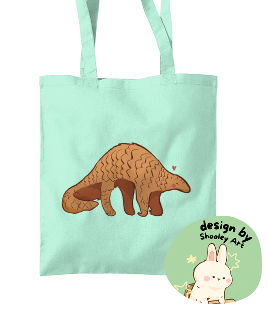 “Loving pangolin” by Shooley Art - Charity tote bag | Support Pangolin Conservation