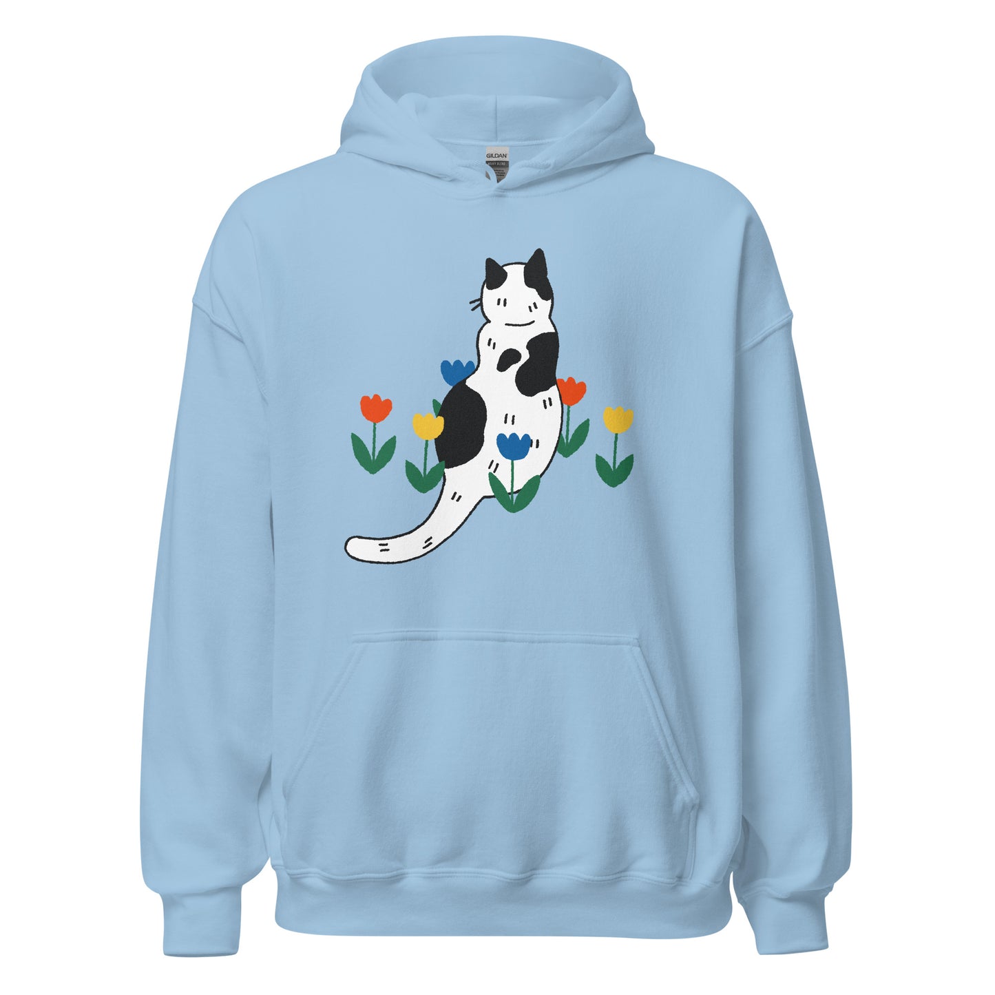 “In the Garden” cat hoodie by Kaila Elders | Charity hoodie for animal lovers